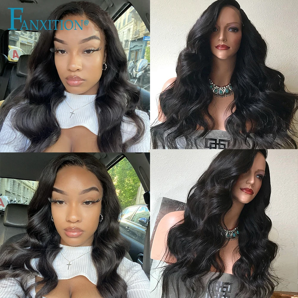 

FANXITION Synthetic Lace Front Wig Pre Plucked Cosplay Wigs Hair Wigs For Women Парик Side Part Loose Wave Wig For Black Women