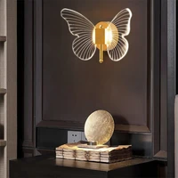 butterfly led wall lamp bedside wall light indoor lighting for home bedroom living room decoration background light fixture