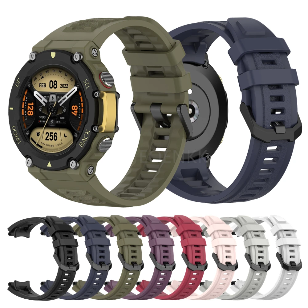 Silicone Band For Amazfit T-Rex 2 Strap Watchband Bracelet Accessories For Huami Amazfit T Rex 2 Replacement Wristband Correa
