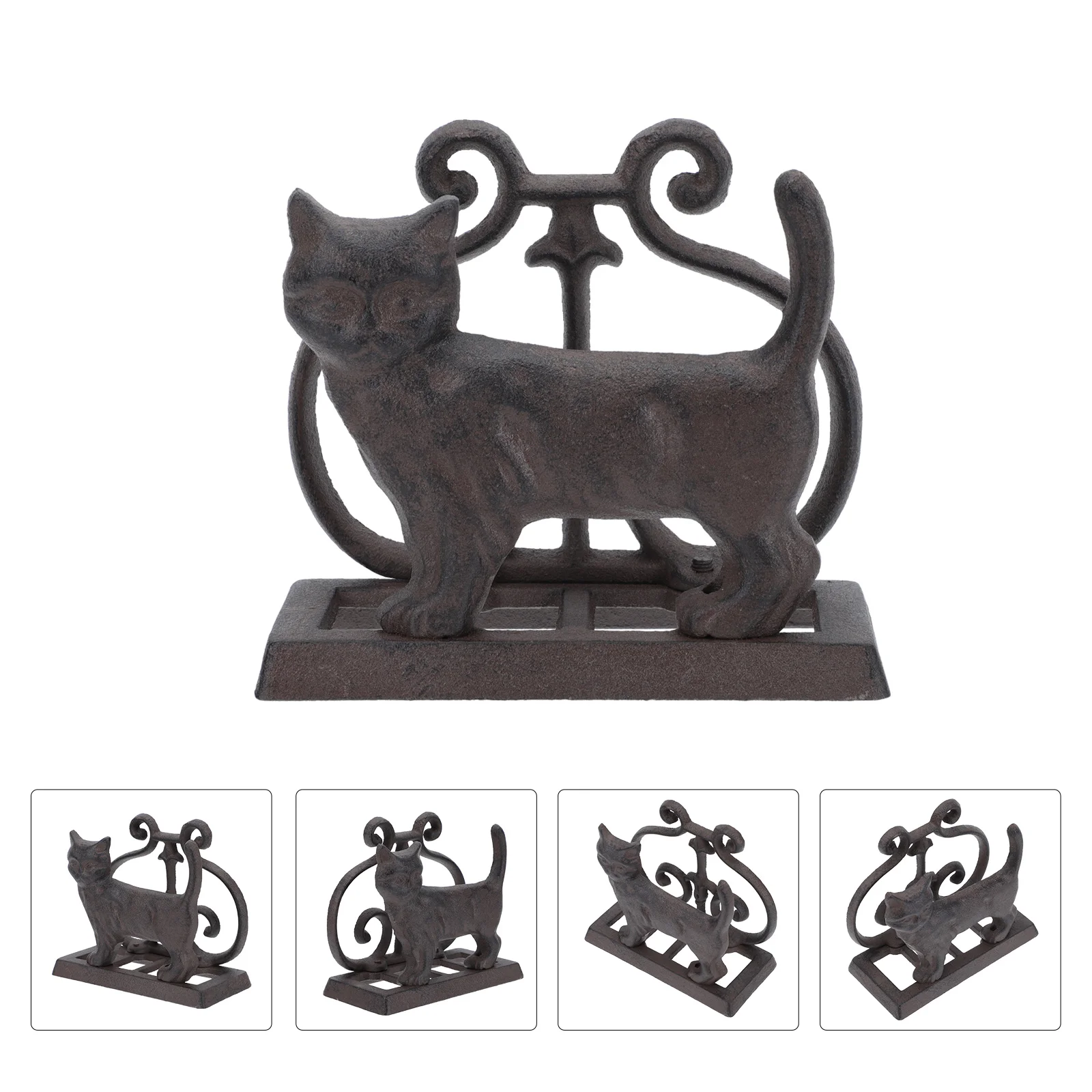

1pc Vintage Cast-iron Paper Towel Holder Cookbook Shelf Paperweight Desktop Decor