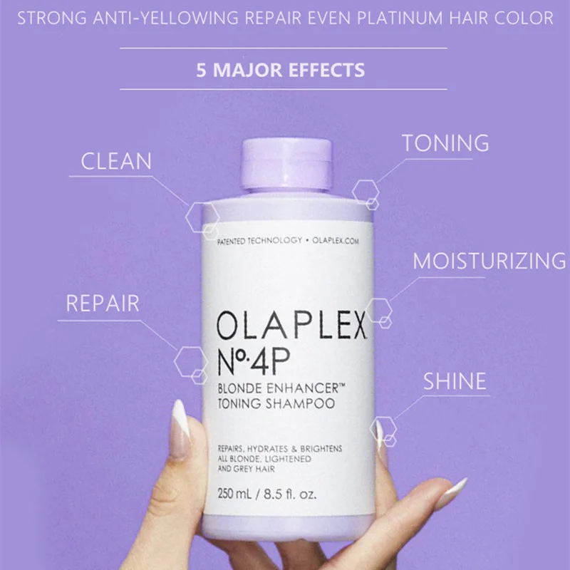 

Olaplex No.4-Purple Hair Split Shampoo Structural Reductant Tough Hair Root Repair After Scalding Hair Care 250ml