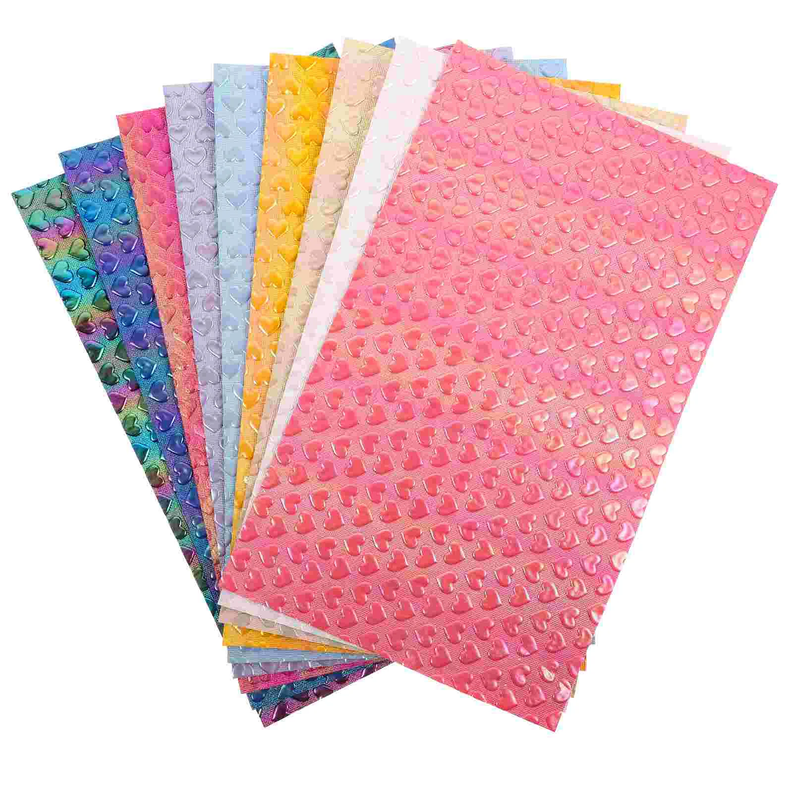 

9pcs Heart Pattern DIY Decorative DIY Heart Pattern PU Sheets For Crafts Sheets