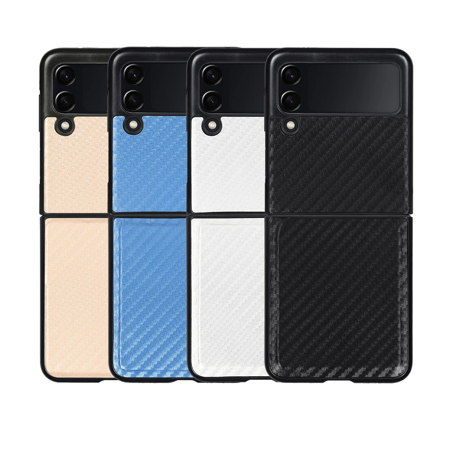 

Fiber Slim Case for Samsung Galaxy Z Flip 3 5G Flip3 Anti-knock Cell Phone Protective Cover Coque