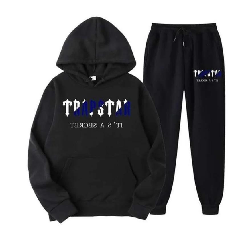 

2022 New Brand TRAPSTAR Printed Sportswear Boys15 Colors Warm Two Pieces Set Loose Hoodie Sweatshirt + Pants Set Hoodie Jogging