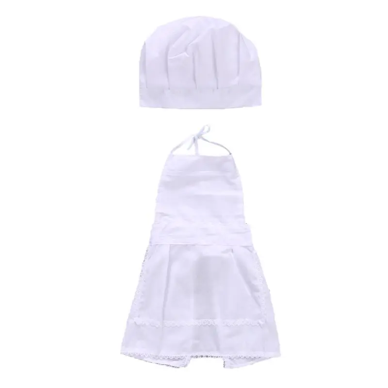 

Baby Chef Costume Hat & Apron Set Newborns Photo Outfit Shower Gift