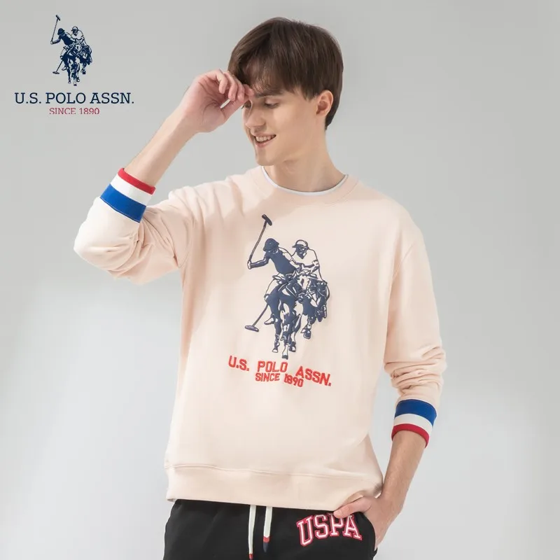 U.S.Polo Assn. Парный свободный свитер с круглым вырезом модный Премиум длинными