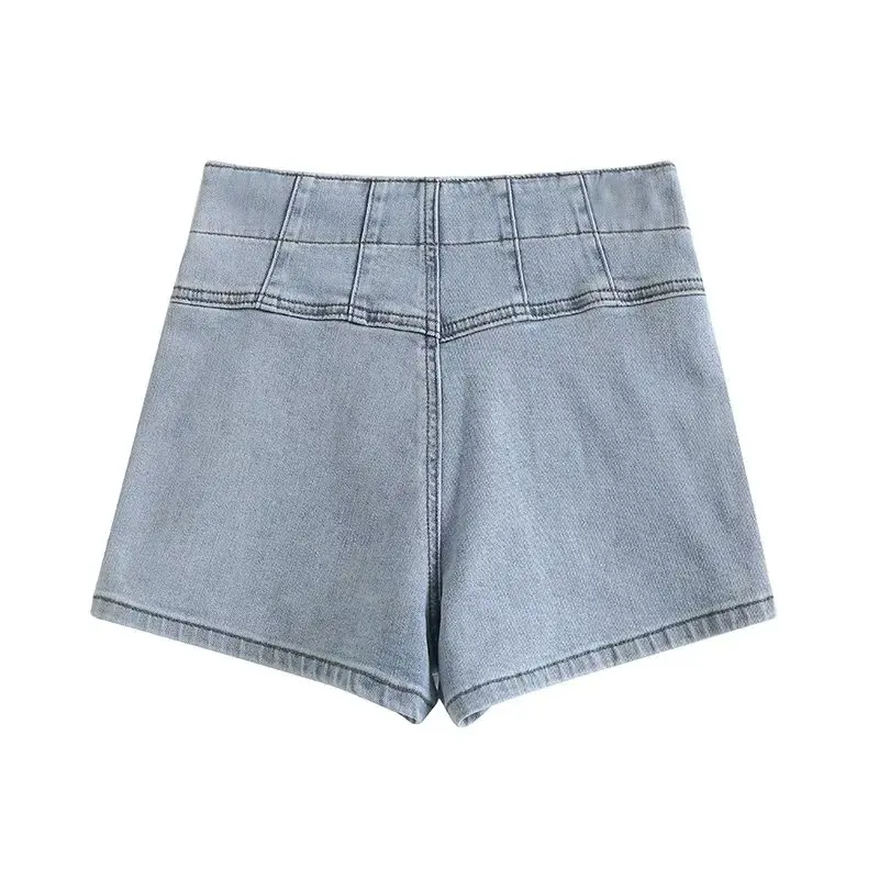 Withered Ins Fashion Blogger Retro Elastic Denim Shorts Ladies Summer High Waist Bermuda Hot Shorts Women