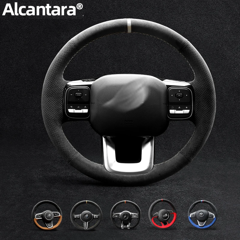 

For Haval H6 Hand Sewn 100% Alcantara Suede Steering Wheel Cover F7 DARGO M6 Plus H2 F5 Car Accessories Interior