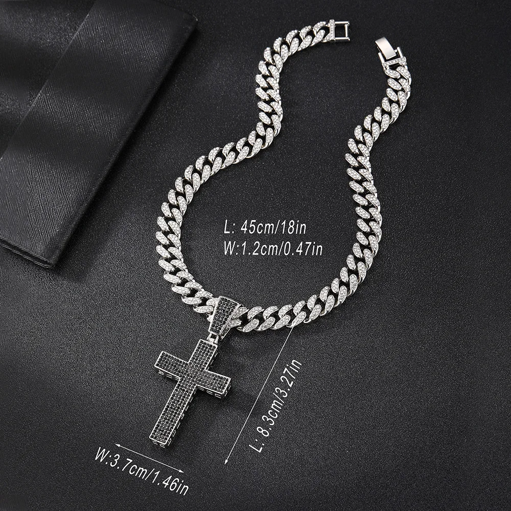 Ожерелье унисекс в стиле хип-хоп с кубинской цепью 12 мм