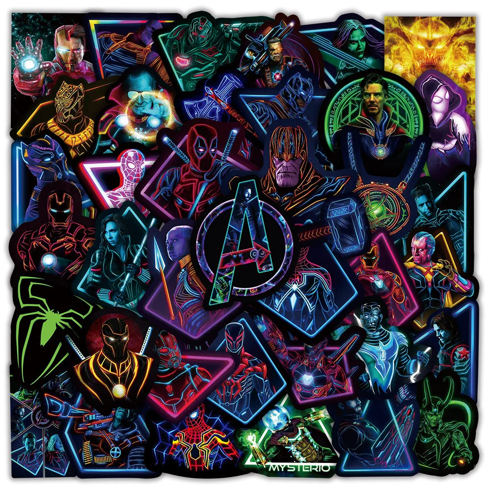 50 шт. детские светящиеся наклейки Человек-паук |