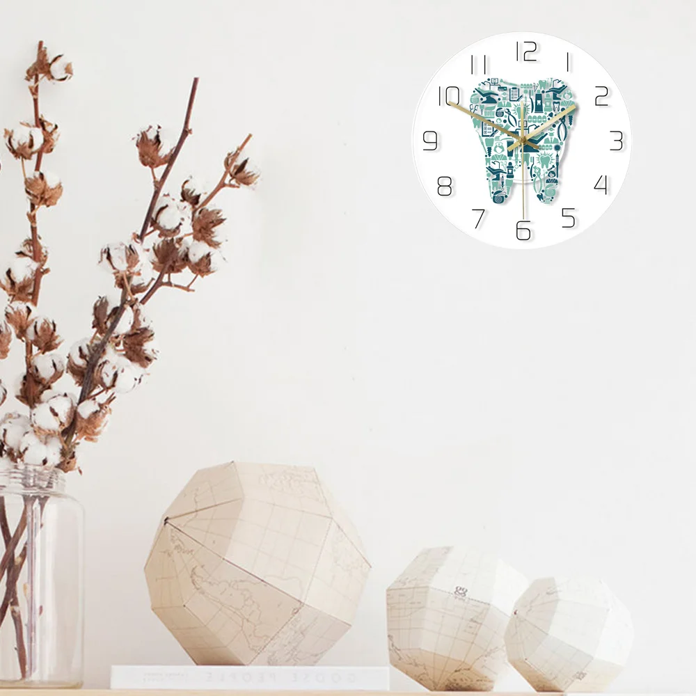 Красочные настенные часы для стоматологической клиники акриловые Подвесные