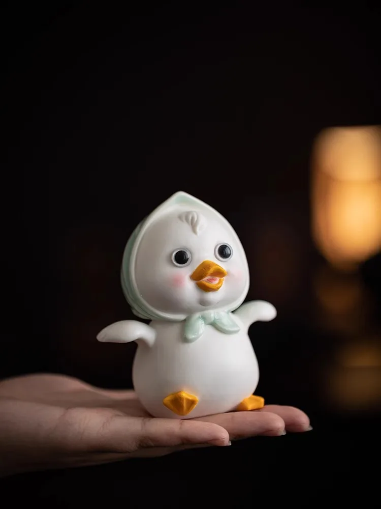 Керамический чайный домашний питомец креативный чай с милым утенком скульптура