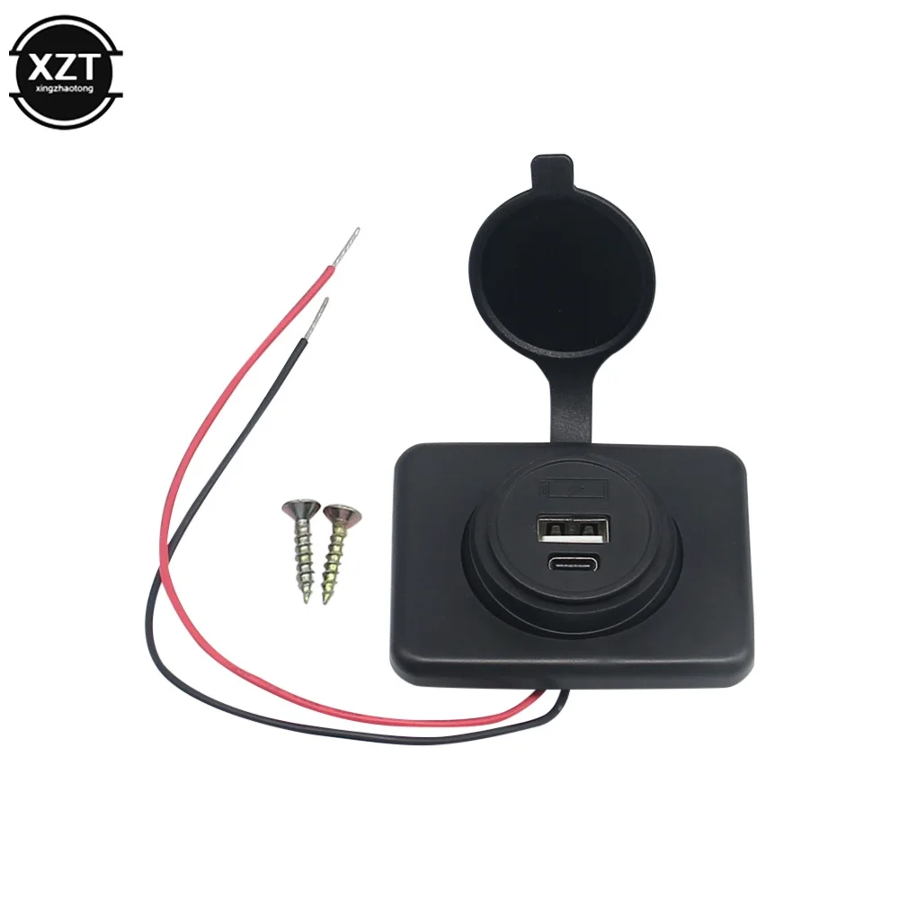 

NEW 12-24V 4.2A Dual USB Charger Power Socket Adapter Charging Panel Mount for Motorbike Car Boat ATV UTV Camper Caravans