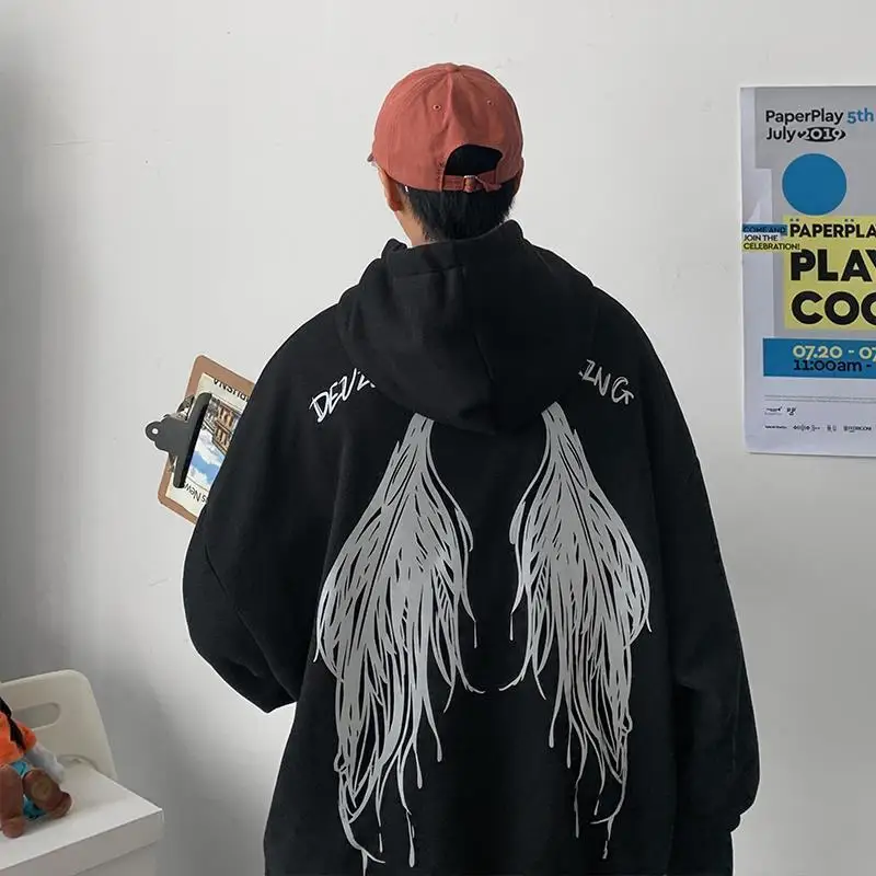 Свитер в виде крыла Мужская Толстовка свободного покроя модный бренд стиле