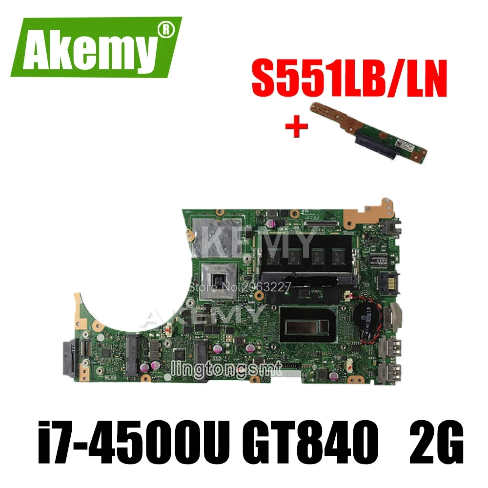 

Отправка платы + S551LB материнская плата i7-4500u GT840 для Asus K551L K551LB S551LN Материнская плата ноутбука S551LB материнская плата S551LB