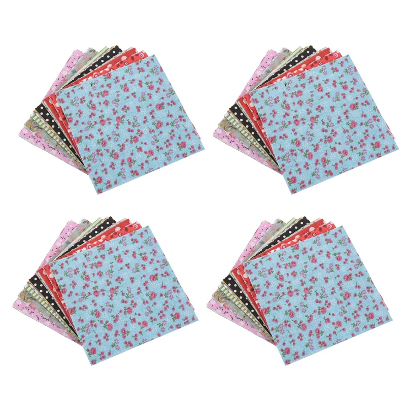 

400Pcs 10X10cm Square Floral Cotton Fabric Patchwork Cloth For DIY Craft Sewing