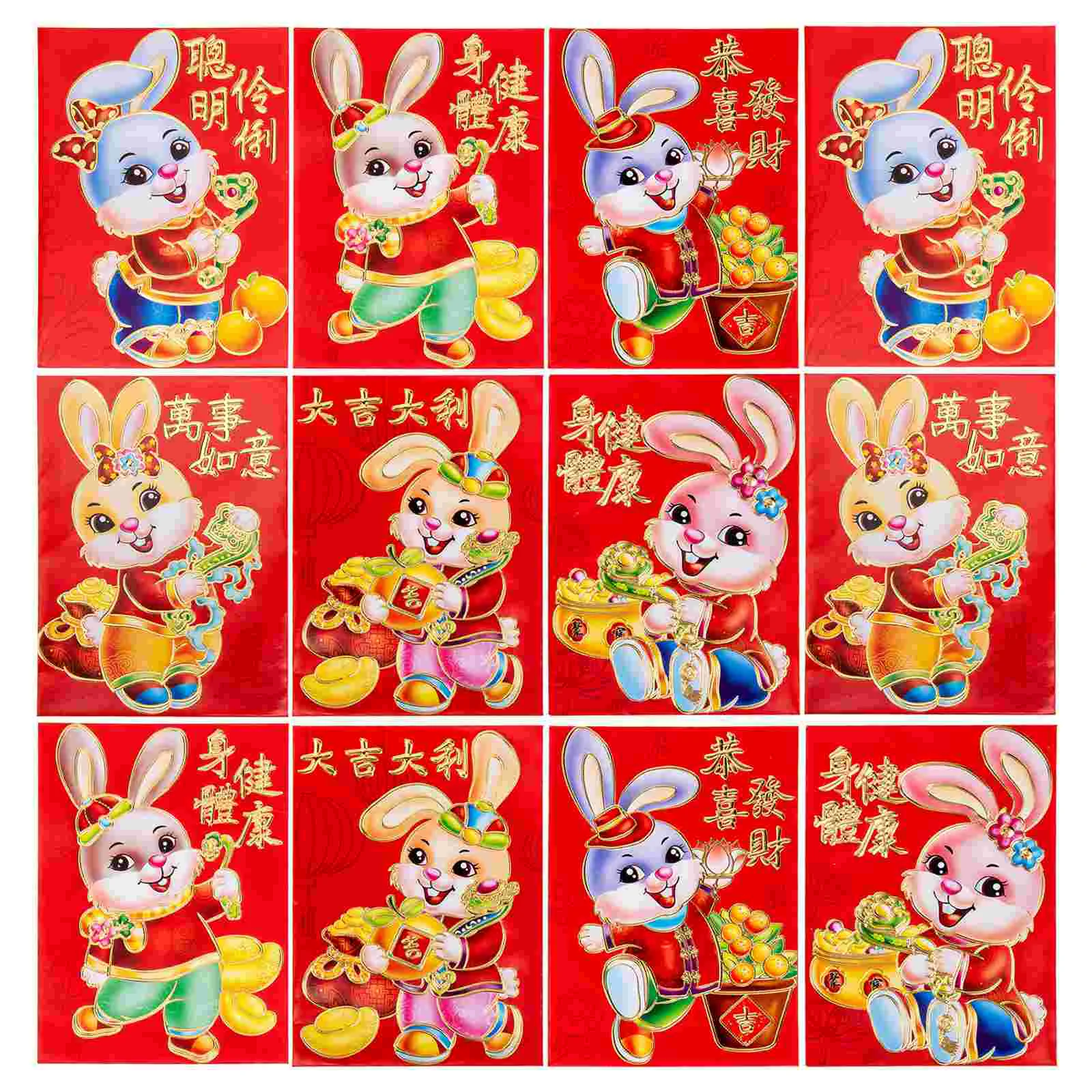

Red Year Money Envelopes Envelope Chinese New Packet Bag Rabbit Festival Spring Packets Bunny Pocket Hong Bao Paper Lucky Luck