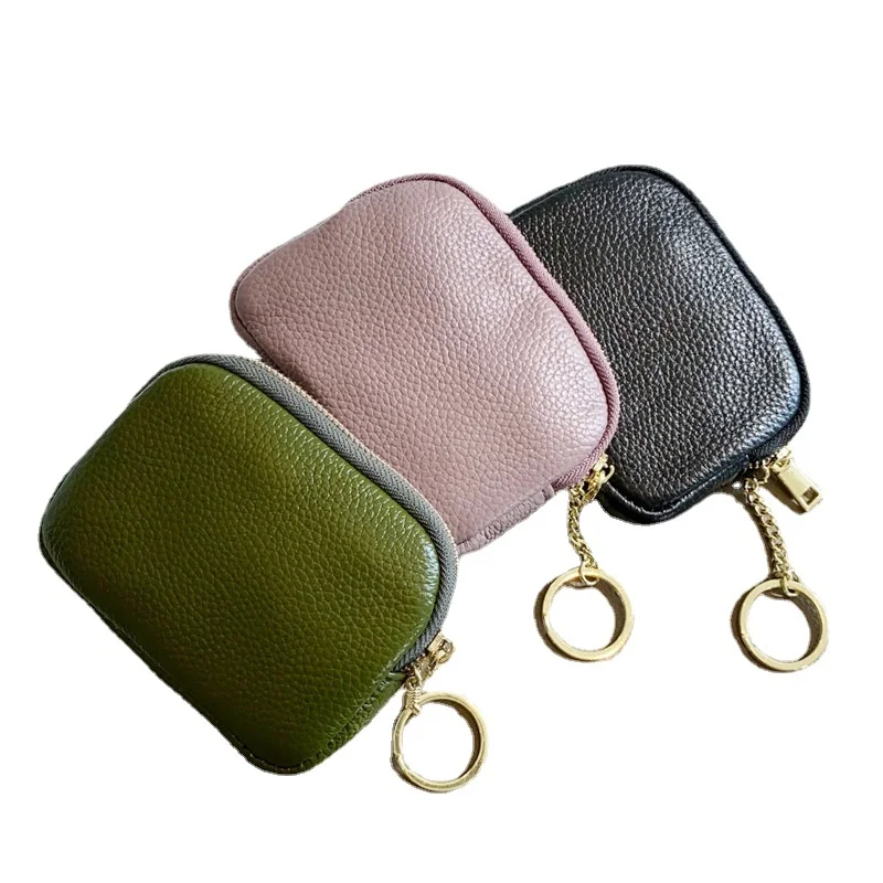 Zipper Cards Coin Bags Mini Wallet for Women Girls Keys Credit Work Cards Storage Bag Leather Cards Badges Holder Bag Soft