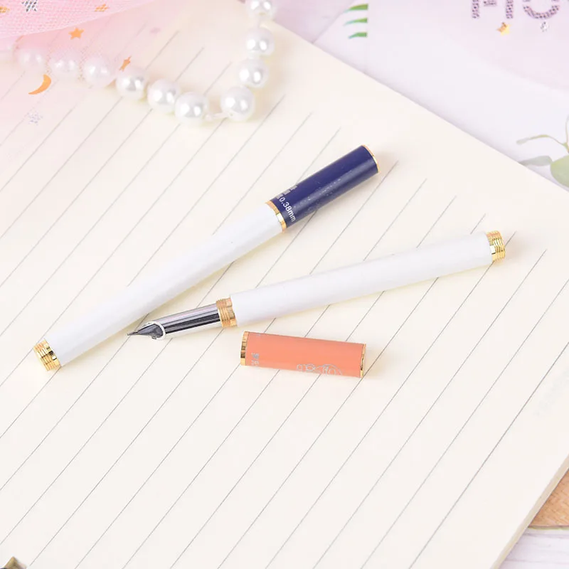 

1PC Metal Mini Fountain Pen 0.38MM Smoke Shape Pen School Student Stationery Supplies Business Office Supplies Fountain Pen