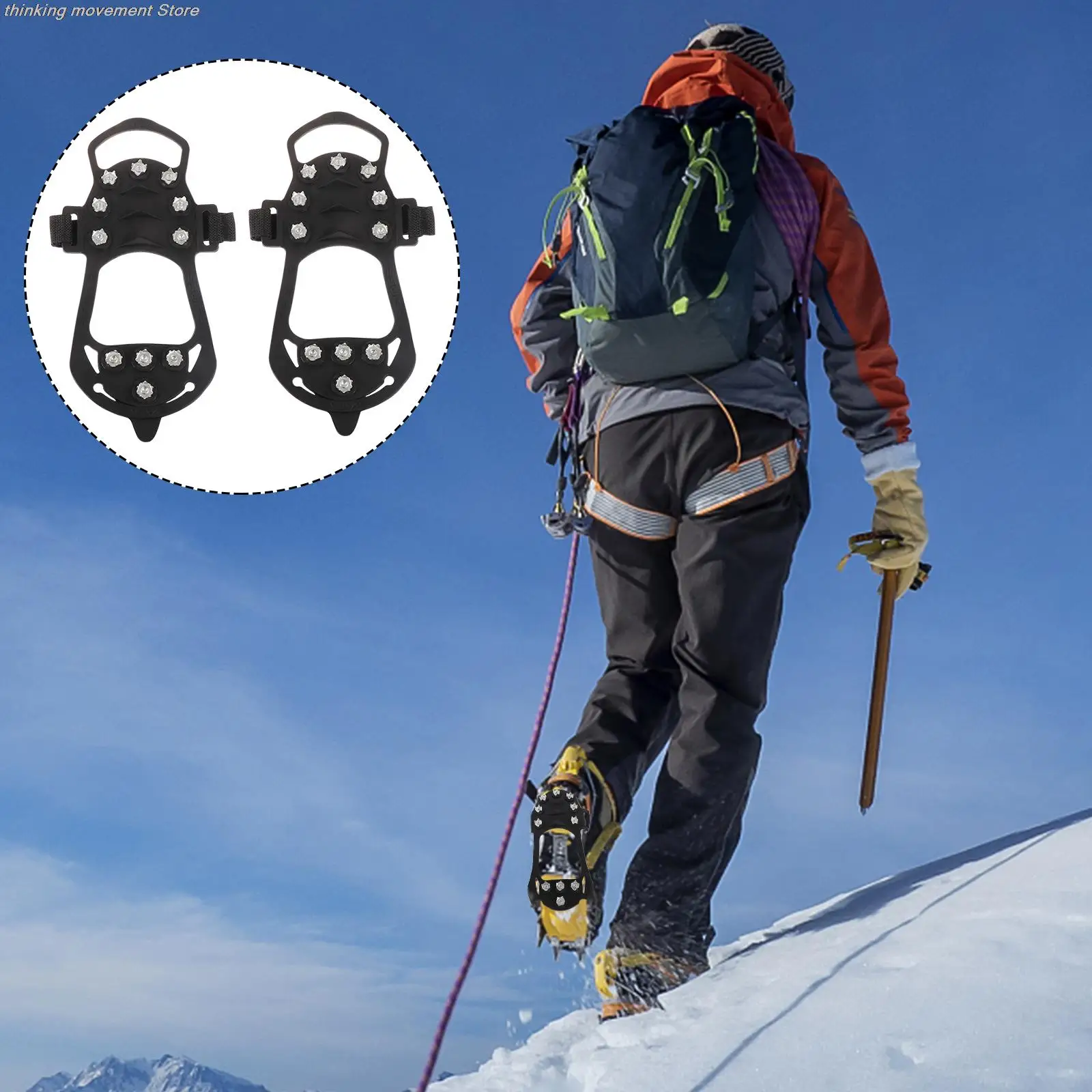 

Ice Snow Grips for Shoes Anti Slip Walk Spike Winter Ice Grippers Traction Camp