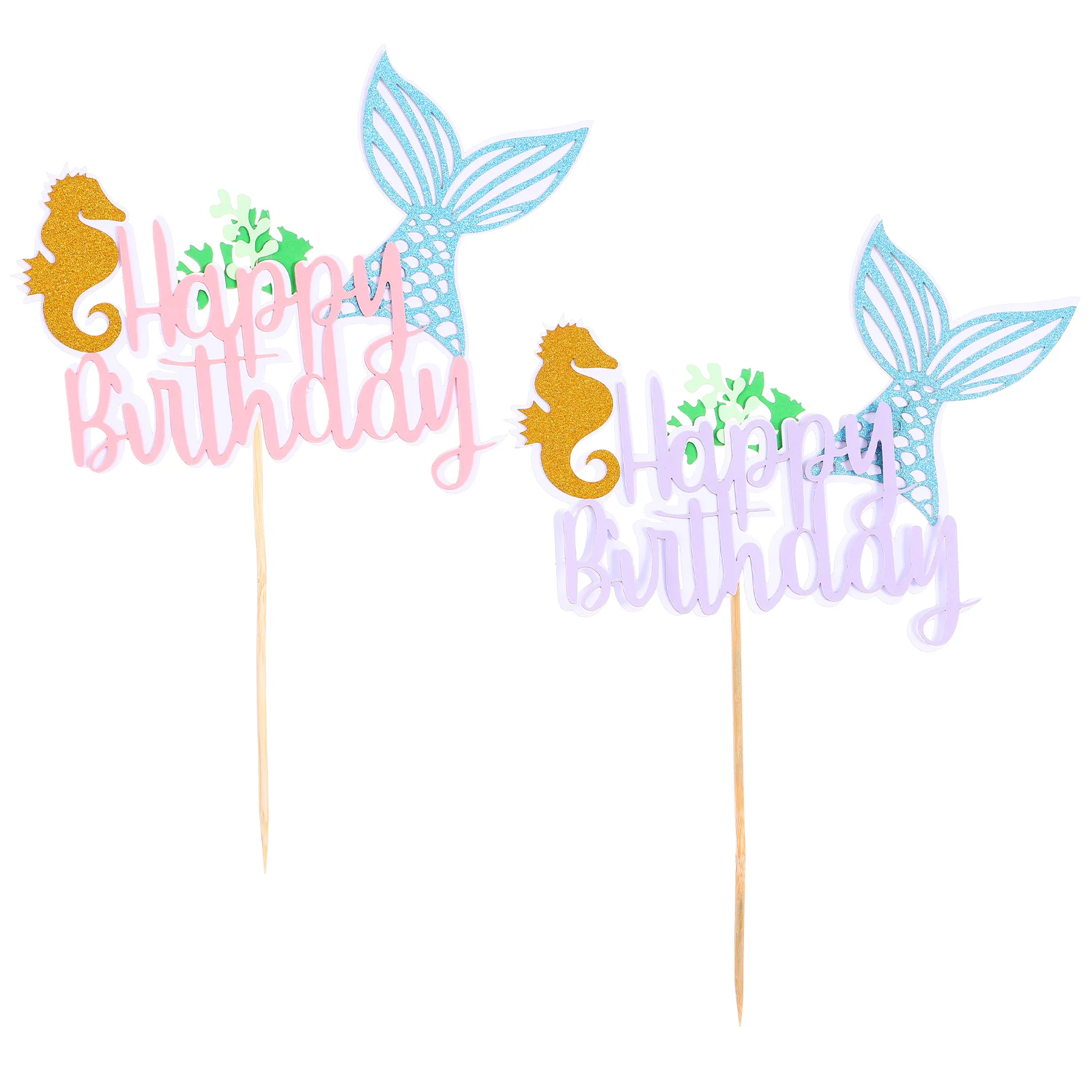 

2pcs Party Favors Birthday Decorations Tail Cupcake Toppers Cake Decorations