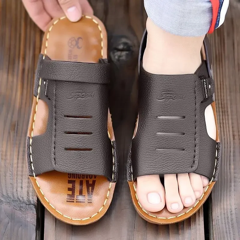 Мужские пляжные сандалии мягкая Нескользящая и водонепроницаемая обувь с