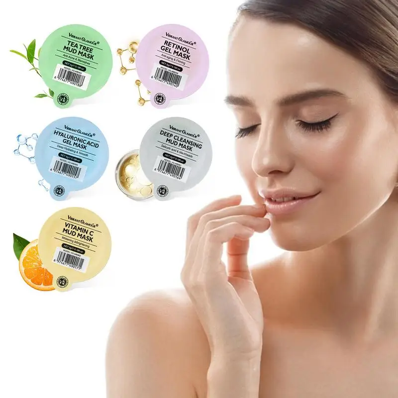 

Jelly Face Masks 5 Pcs Facial Masks Set Peel Off Face For Smoothing Moisturizing Cleansing Multifunction Facial Skin Care