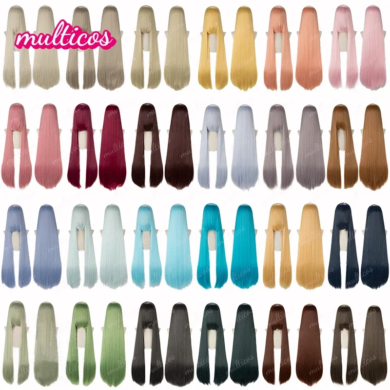 24 цвета 100 см длинный прямой парик для косплея термостойкие синтетические волосы