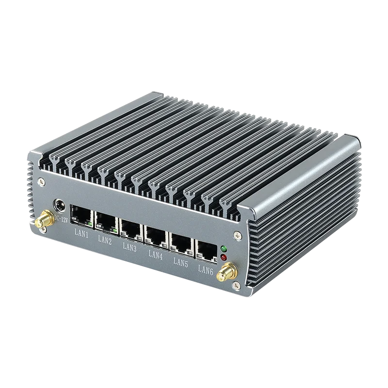 Промышленный мини-ПК без вентилятора Intel i7-1165G7 N100 6x 2.5G Ethernet 4x USB COM-RS232 HDMI Mini-PCIe