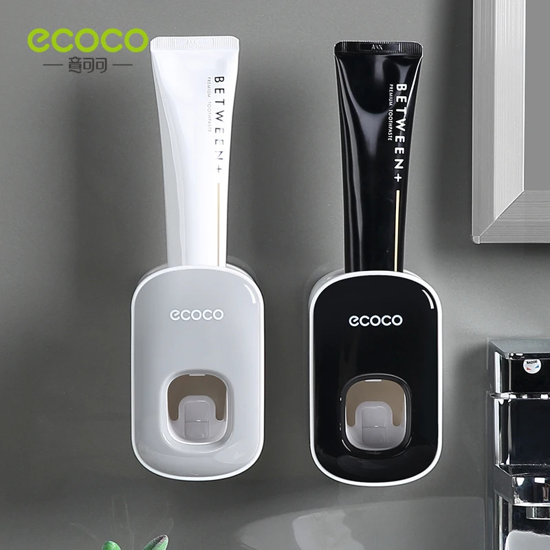

ECOCO Automatic Toothpaste Dispenser Wall Mount Bathroom Bathroom Accessories Waterproof Toothpaste Squeezer Toothbrush Holder