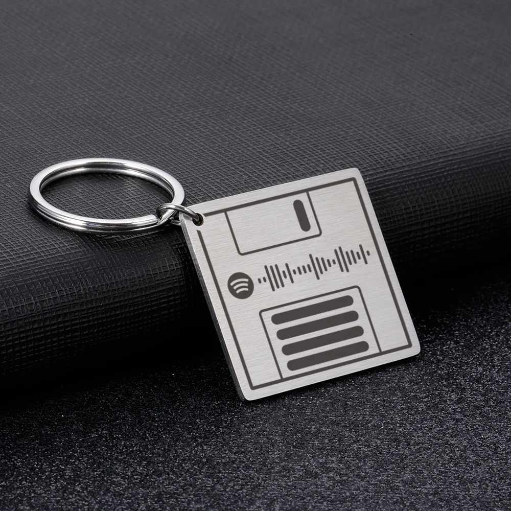 

1 шт. брелок для ключей Spotify пара брелок для ключей Забавный брелок для ключей Сделай Сам металлический брелок для ключей брелки из нержавеющ...