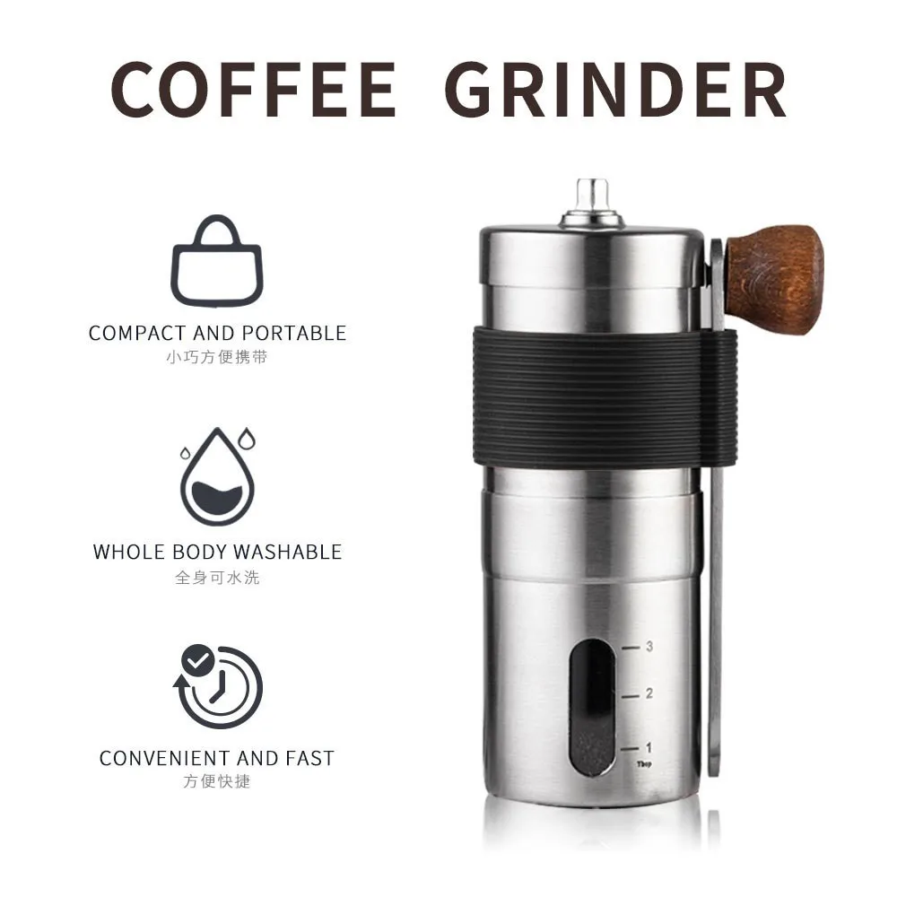 

2022 New Upgrade Manual Mini Coffee Grinders Portable High Quality Hand Grinder Mill Double Bearing Positioning Stainless Steel