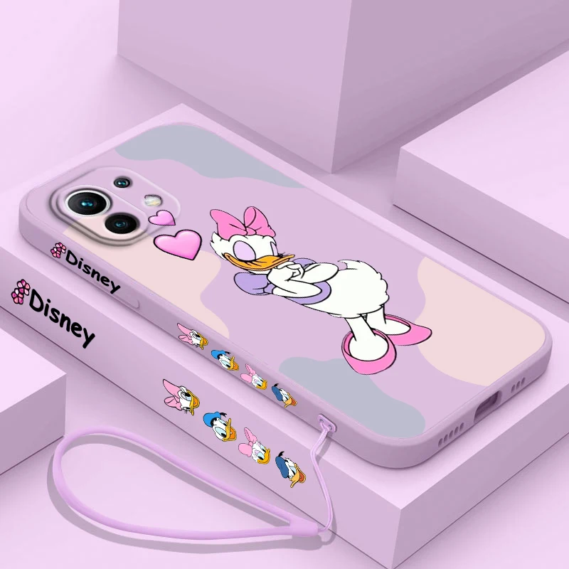 

Disney Funny donald duck For Xiaomi Poco X4 X3 F4 F3 NFC M5 M4 M3 GT S Pro 4G 5G Liquid Left Rope Phone Case Cover