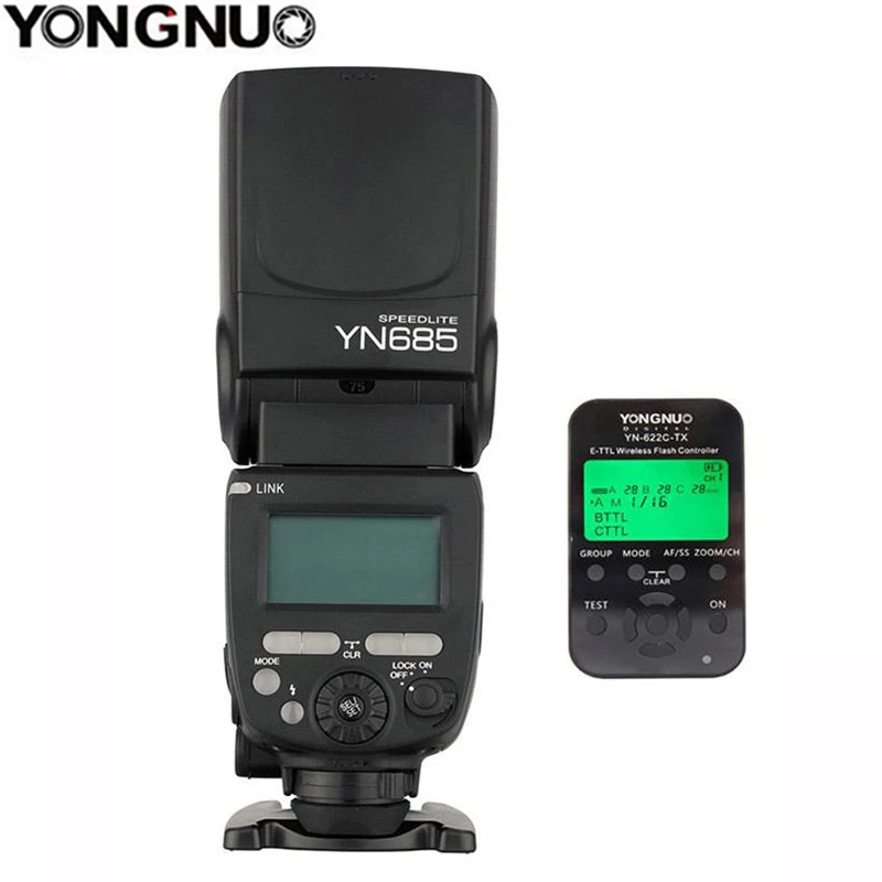 

YongNuo YN-685 YN685 C/N GN60 2.4G System i-TTL HSS Wireless Manual Flash Speedlite +YN622-TX Flash Trigger For Nikon Canon