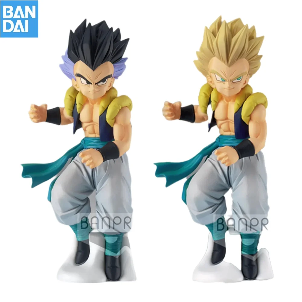 

Original Bandai Anime Dragon Ball BANPRESTO Z SEW Solid Super Saiyan Gotenks Scenery Hand Puppet Action Figure Model Toys Gifts