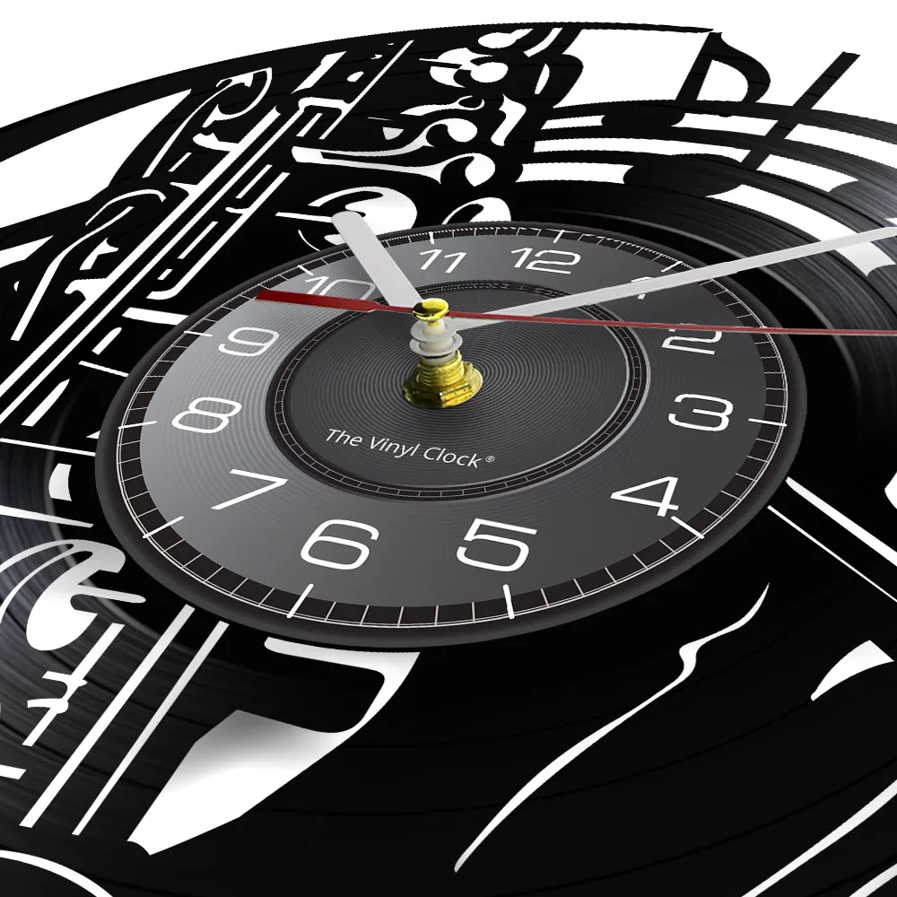 Музыкальный Саксофон симфонический оркестр звук латунь виниловая запись часы