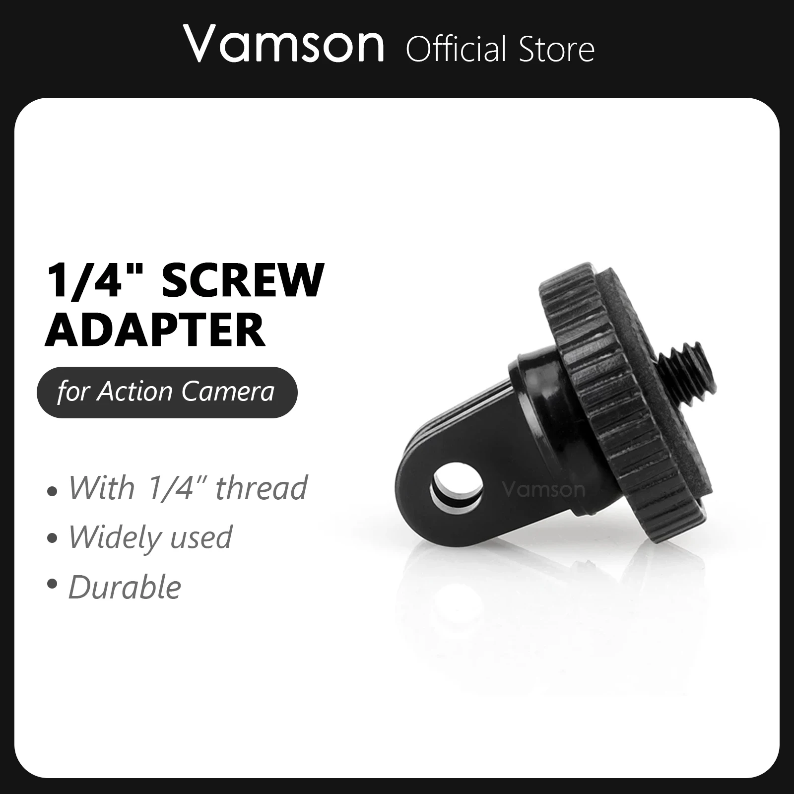 

Vamson for Gopro Accessories Mini Tripod Mount Adapter 1/4" Monopod For GoPro Hero 11 10 9 8 7 6 5 4 3+ 3 2 for Yi Camera VP103