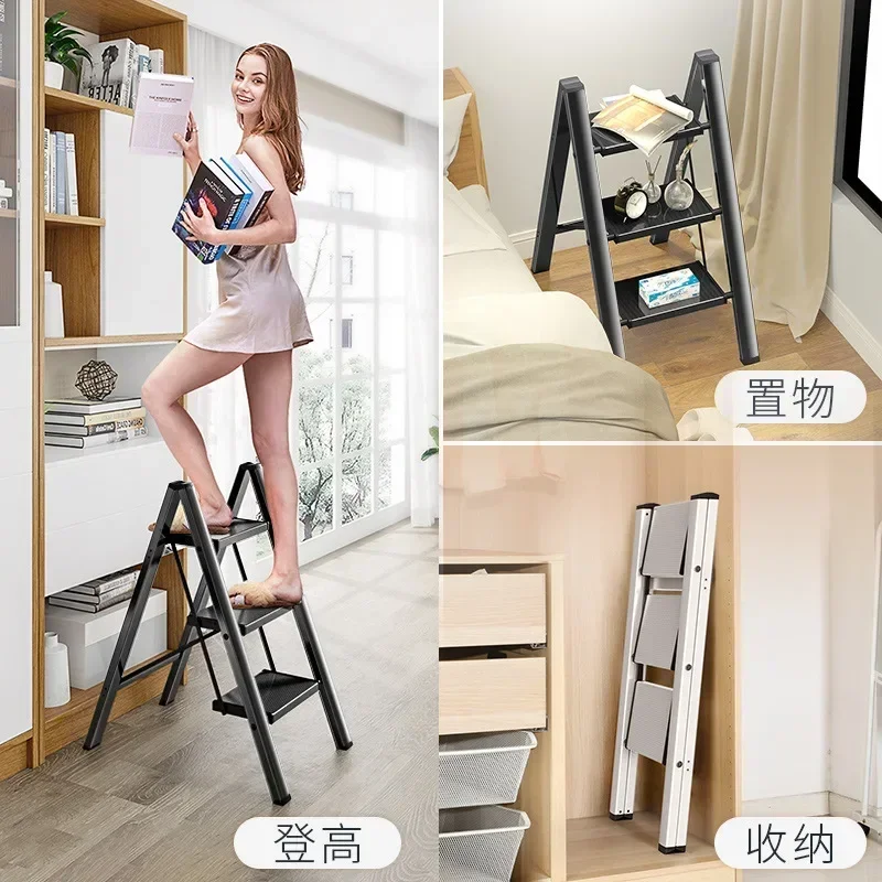 

SH Aoliviya Official New Ladder Home Folding Stair Thickened Aluminum Alloy Indoor Climbing Stairs Multi-Functional Flower Stand