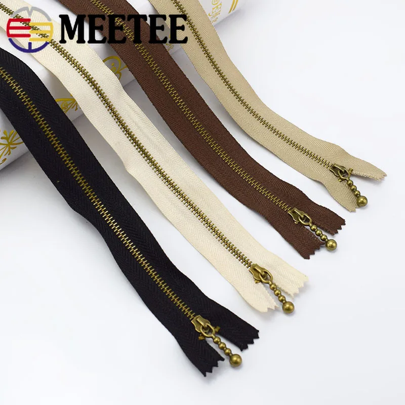 20pcs Meetee 3# Bronze Metal Zippers 15/20/30/40cm Closed-end Auto-lock Zip for Bags Purse Clothing Pocket Sewing Accessories | Дом и сад