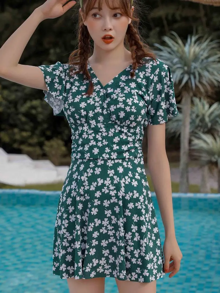 Купальник Puku Juzg Женский 2022 новая Корейская версия консервативное бикини Цельный