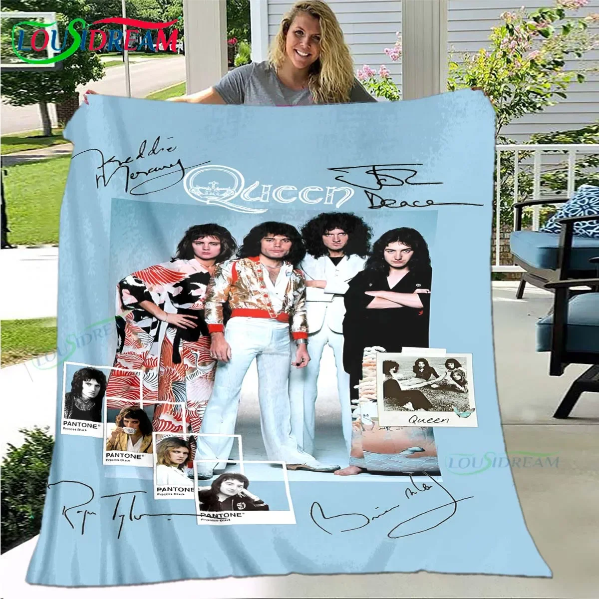 Одеяло Фланелевое с рисунком Q-Queen от известной группы тонкое портативное одеяло