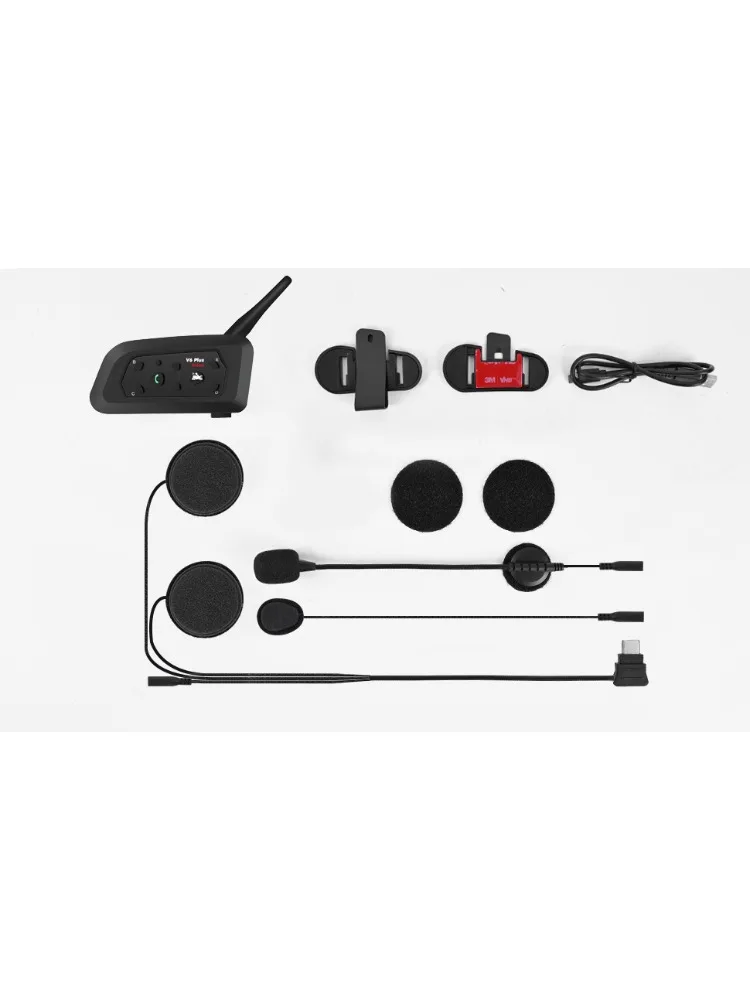 

V6 PRO +/PLUS Bluetooth-гарнитура для мотоциклетного шлема с внутренней связью 800 м BT, водонепроницаемая связь для 6 гонщиков
