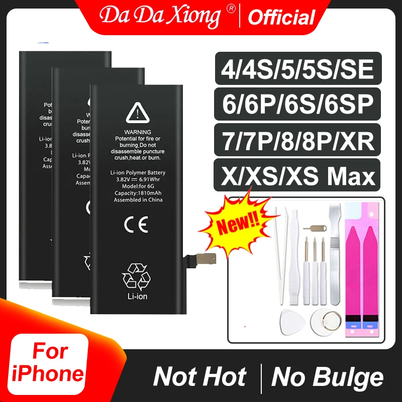high quality mobile phone battery for iphone 4 4s 5 5s 5c se 6 6s 7 8 plus x xr xs 5g 7g 6g 11 pro max 6p 6sp replacement free global shipping