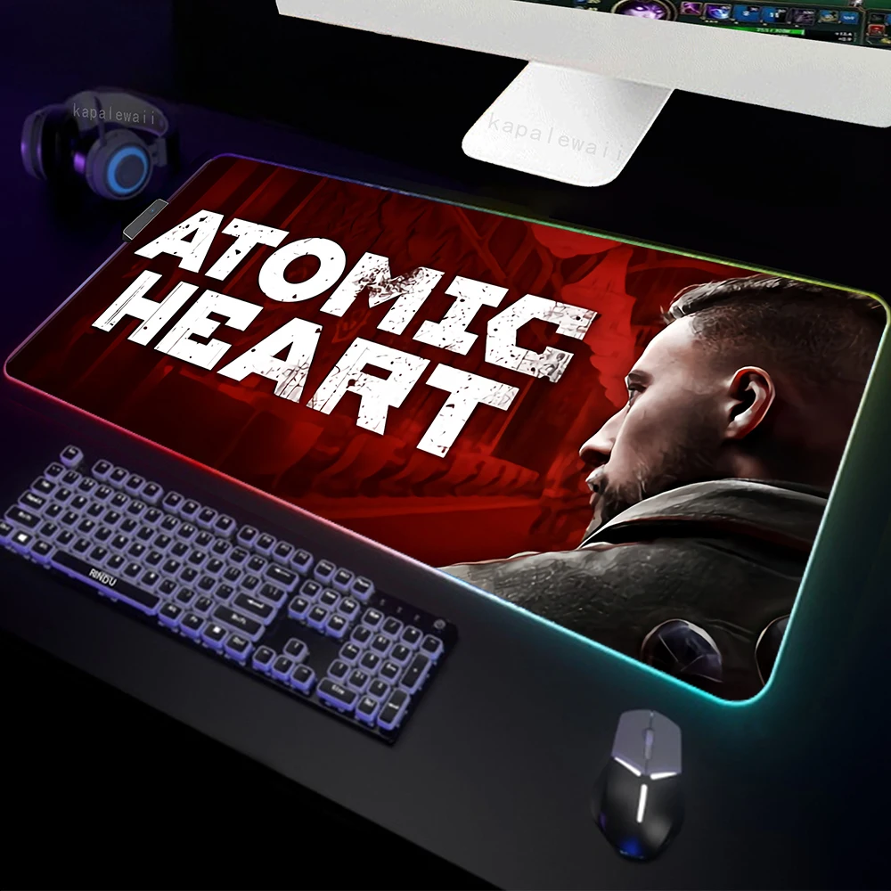 

Large LED Desk Mat RGB Computer Mousepad Atomic Heart 90x40cm Backlight Keyboard Mat Table Pad Gamer Mousemats Luminous Mausepad