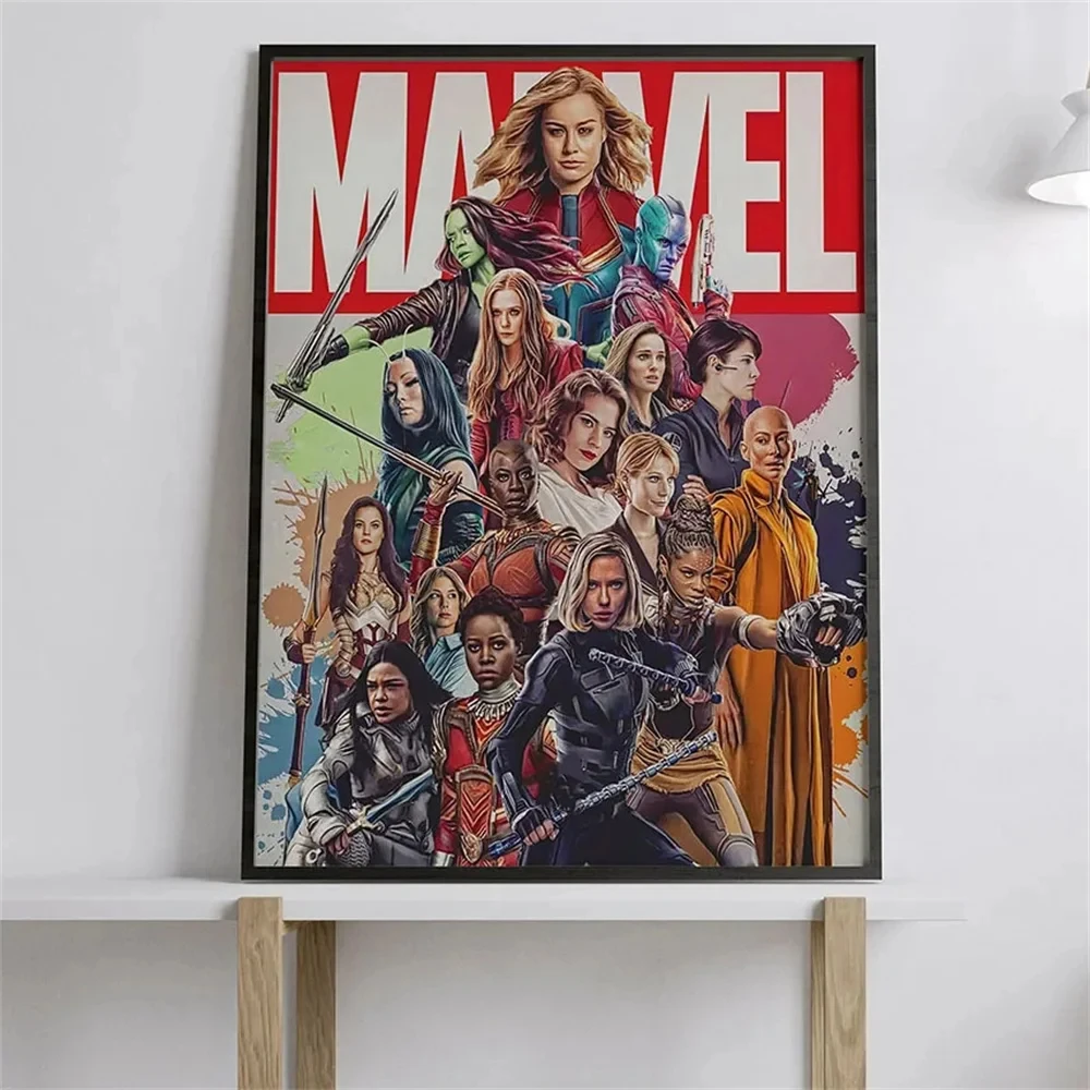 MINISO женщины Marvel Мстители холст стена искусство Рисование фигурки супергероя