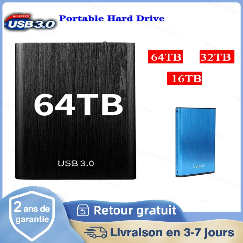 

Original Portable External Hard Drive Disks USB 3.1 64TB SSD Solid State Drives For PC Laptop Computer Storage Device