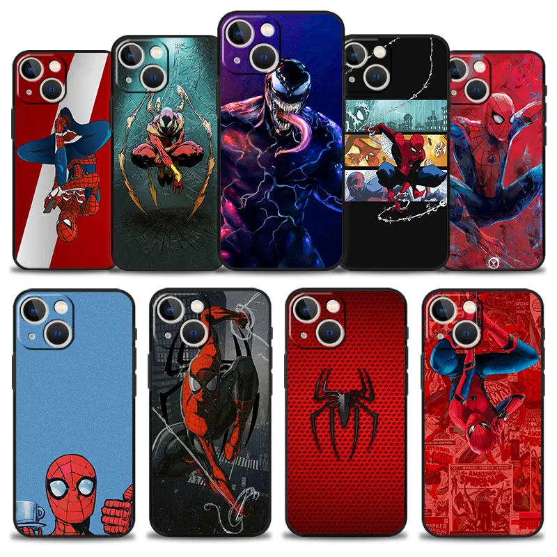 

Marvel Spider-Man And Venom Phone Case For Apple iPhone 13 11 12 Pro Max XR X 8 7 6 6S Plus XS 13mini SE Cover Silicon Bumper