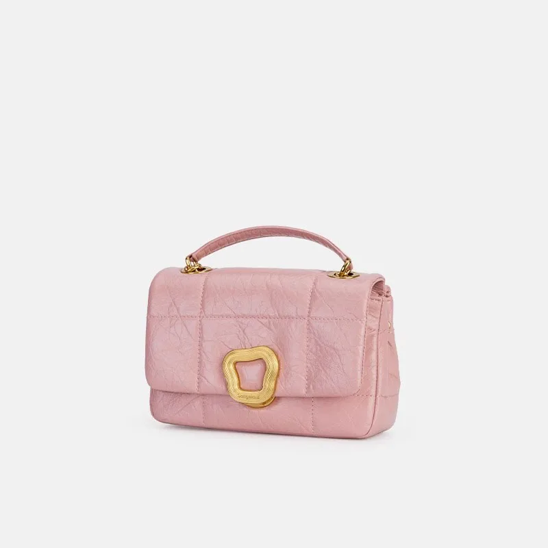 Женская сумка через плечо кожаная летняя модная женская на с золотой цепочкой