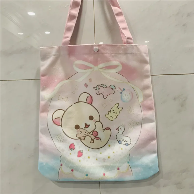 Аниме Сумка для покупок Kuromi Rilakkuma повседневная мультяшная сумочка-тоут через