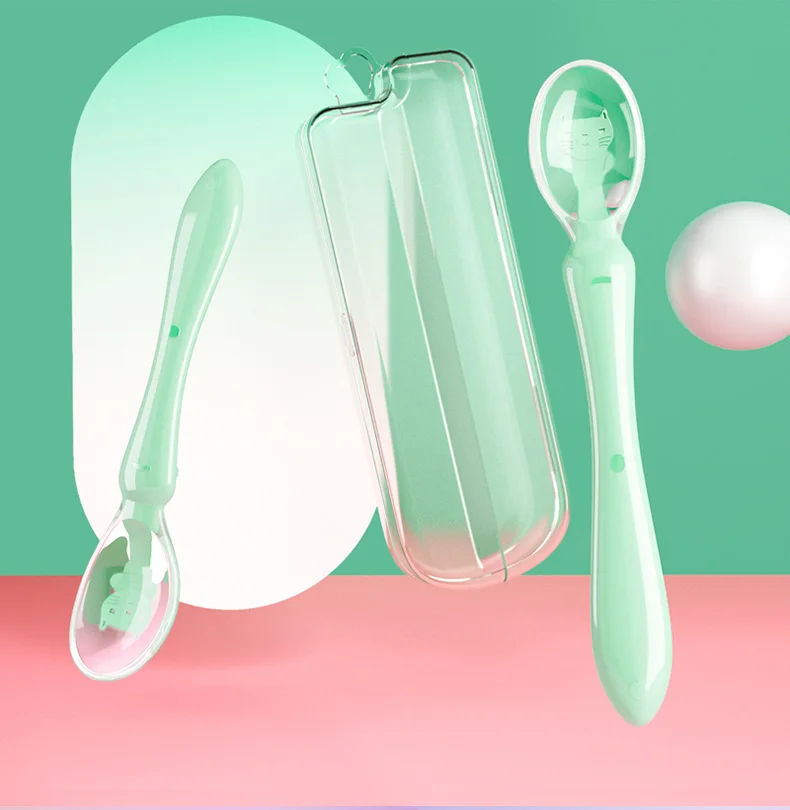 

Candy Color Baby Cute Feeding Tableware Feeding Spoon Baby Silicone Soft Spoon Non-Slip Baby Trainning Spoon Food Grade Silicone